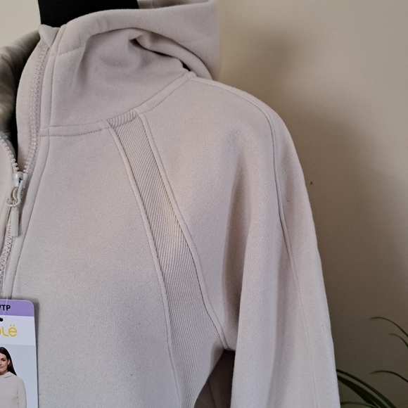 Lole Haf Zip Pullover Sweatshirt Women's XS Beige Cozy Neutral Hooded Top NWT - Picture 12 of 14